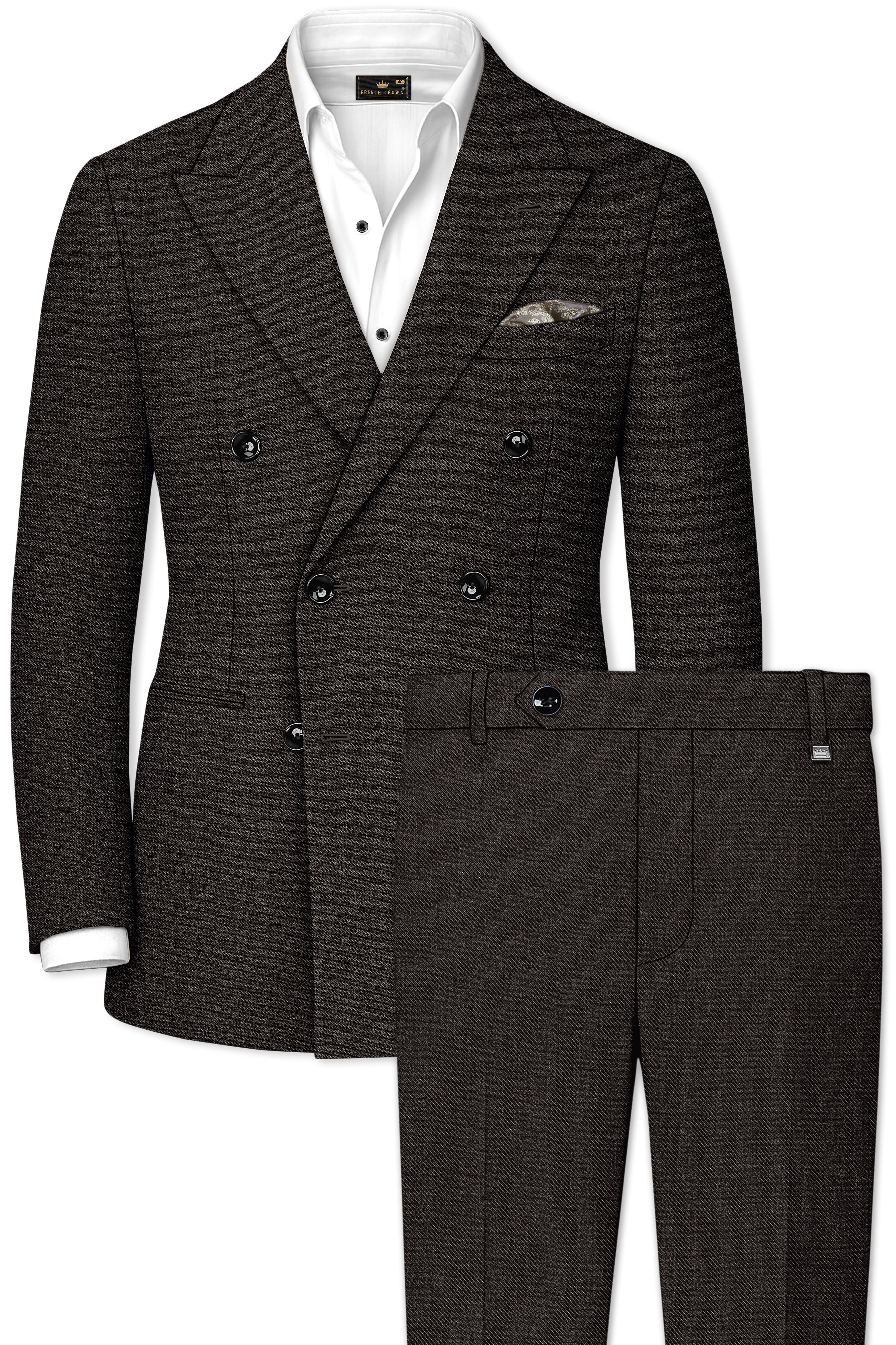 Auregond-Gondola Brown Textured Tweed Premium Wool Rich Double