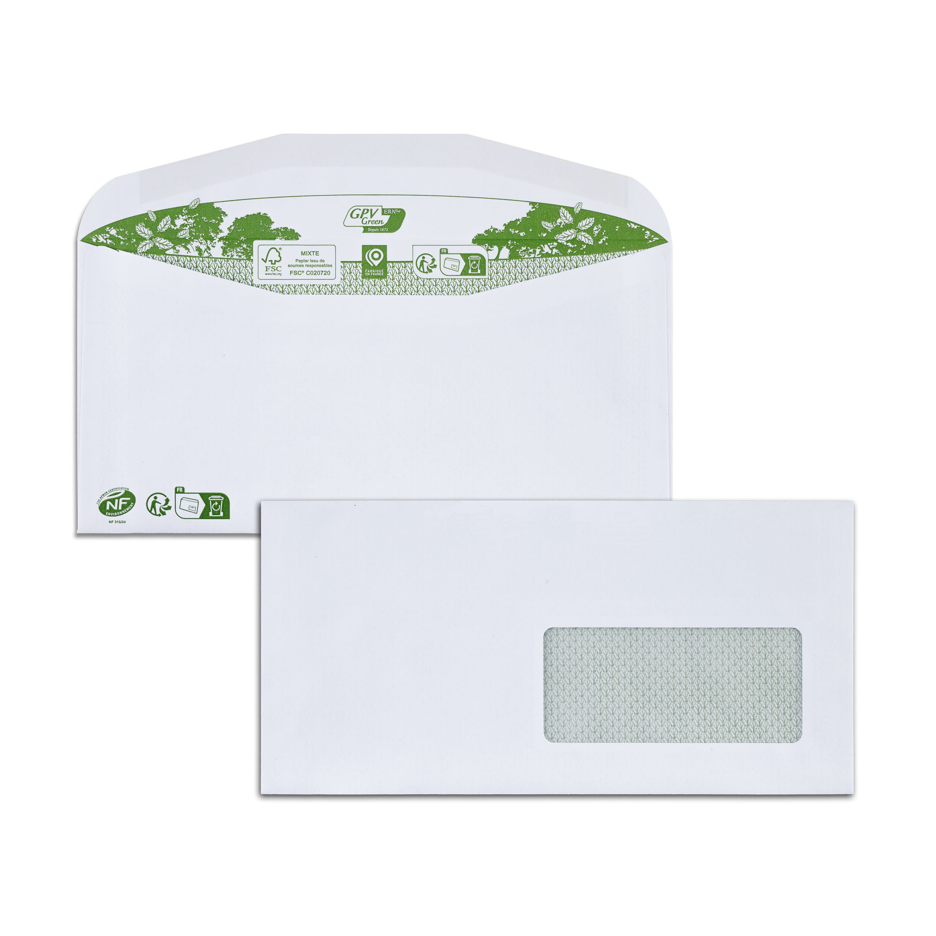 Enveloppe mécanisable C6/C5 blanche avec fenêtre