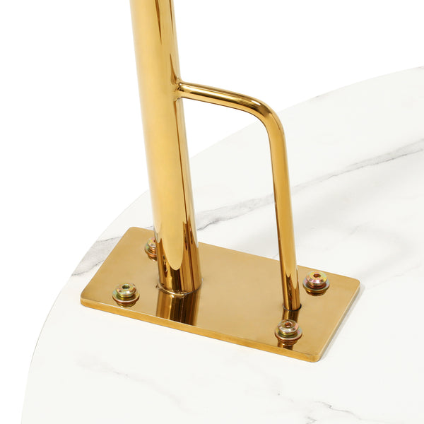 ベル ダイニングテーブル 2 ラウンド マーブル×ゴールド（Φ800