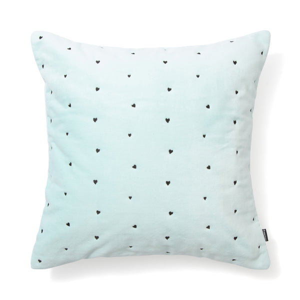 EMBハート クッションカバー 450×450 ブルー×ブラック（039