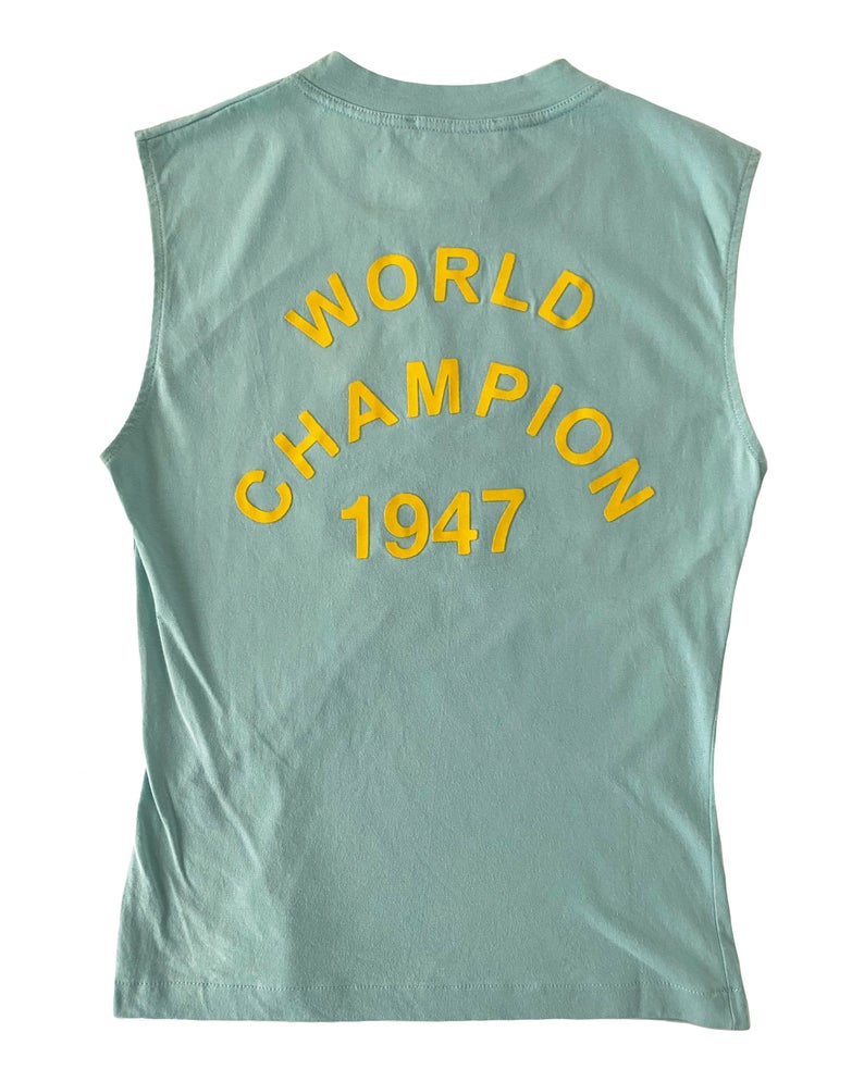 Christian Dior Sea Foam Green J'adore Dior Logo Print Tank Top