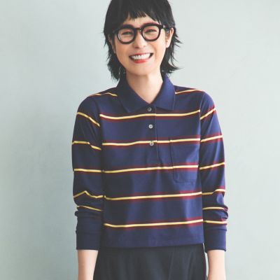 INSCRIRE(アンスクリア)のBorder Short Polo Shirt通販 | 集英社HAPPY