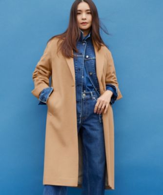 美品 カルーゾ チェスターコート ウール 3B ブラウン サイズ48 tb4 美