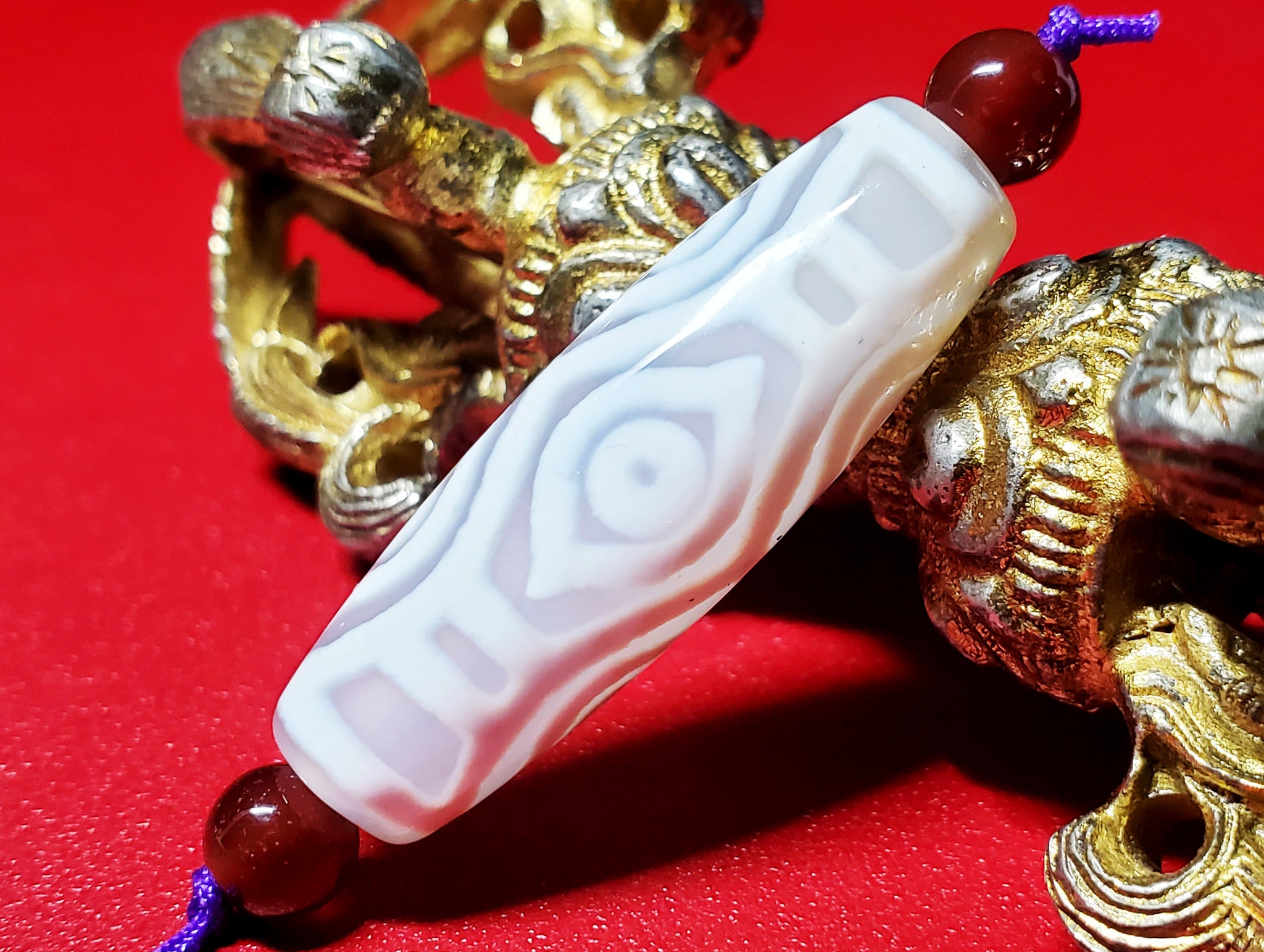 羊脂白天珠（白財神天珠）・龍眼天珠 – 天然石の店 ふうちゃん