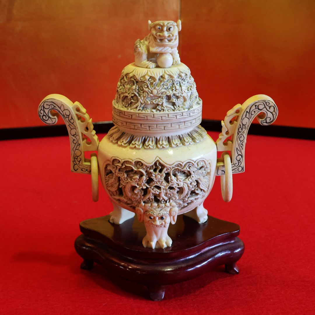福岡骨董・象牙彫刻美術品・香炉