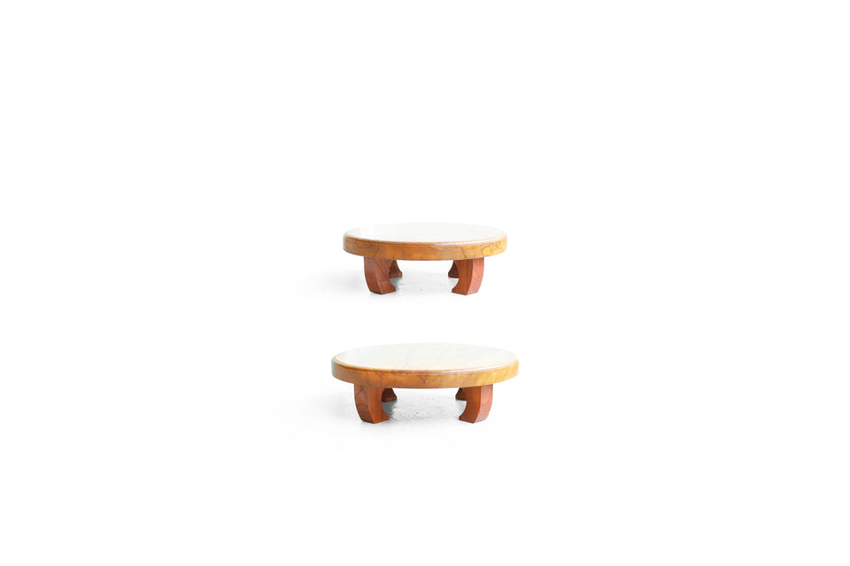無垢材 ラウンドローテーブル 花台 ちゃぶ台/Round Low Table Solid