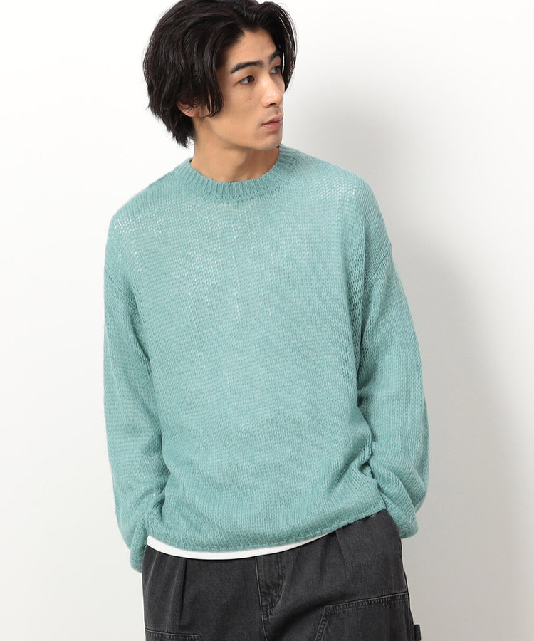 シアーニット×長袖Tシャツセット（55-41KI32-204）｜パープル