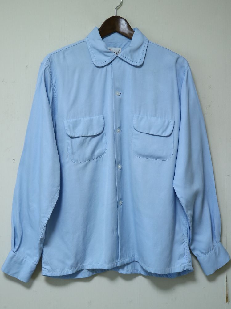 50S cranbrook ハンドステッチ レーヨン ギャバジン ボックス シャツ