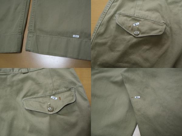 50S 米軍 実物 USMC ボタンフライ ダブルステッチ チノ トラウザー