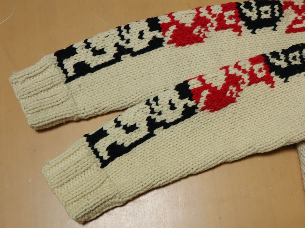 CANADIAN SWEATER トーテムポール カナダ製 ハンド ニット 100% ウール