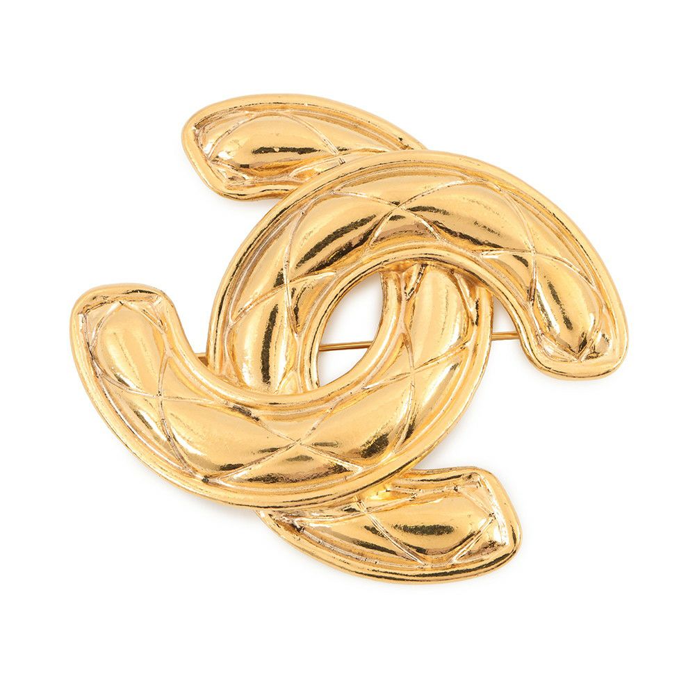 シャネル ブローチ ココマーク マトラッセ メタル ヴィンテージ CHANEL