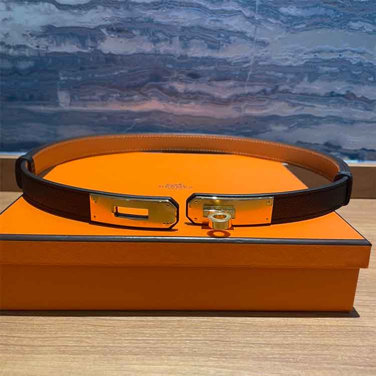 エルメス ベルト ケリー ブラック ヴォー・エプソン ゴールド金具 W