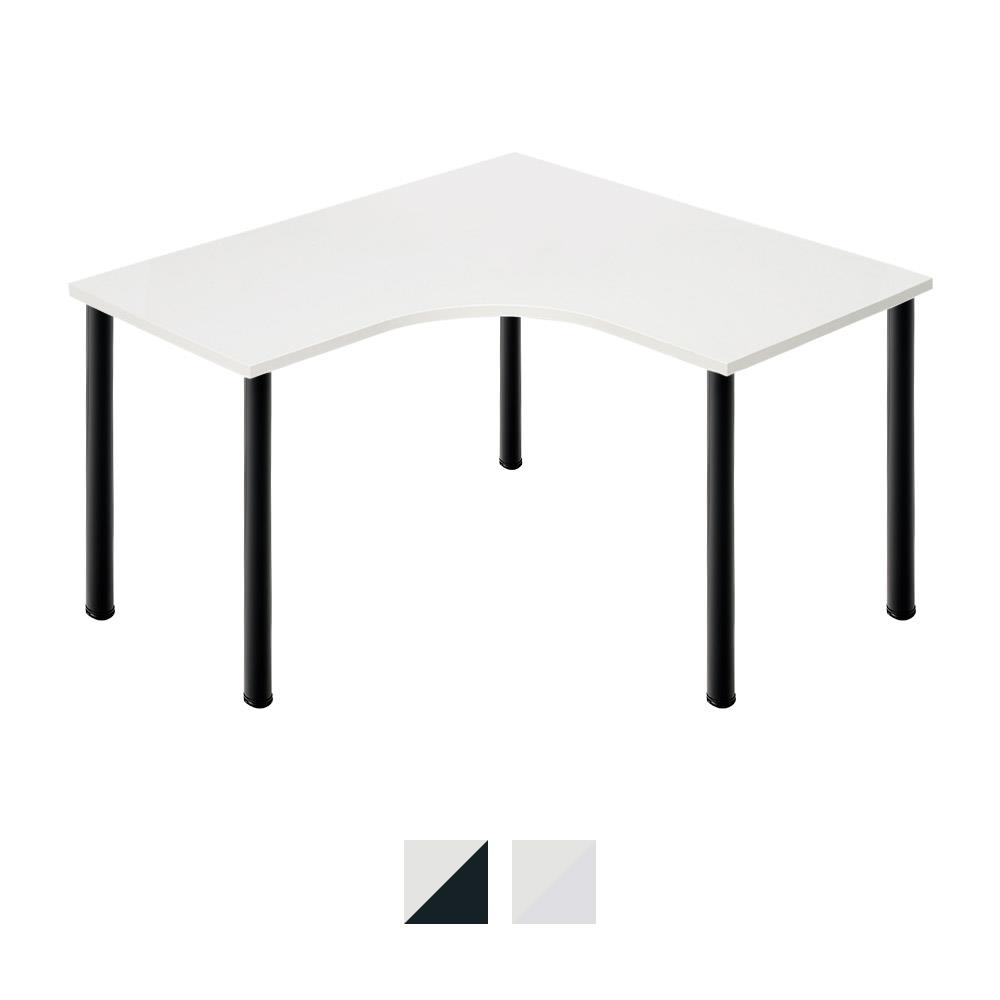 D3デスク 天板Lタイプ 白 アジャスター脚 幅120cm (パソコンデスク