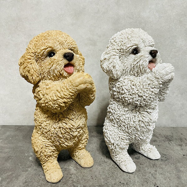 Qoo10] かわいい 犬 置物 おねだりプードル w