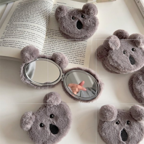 Qoo10] コアラ フェイクファー ハンドミラー 両