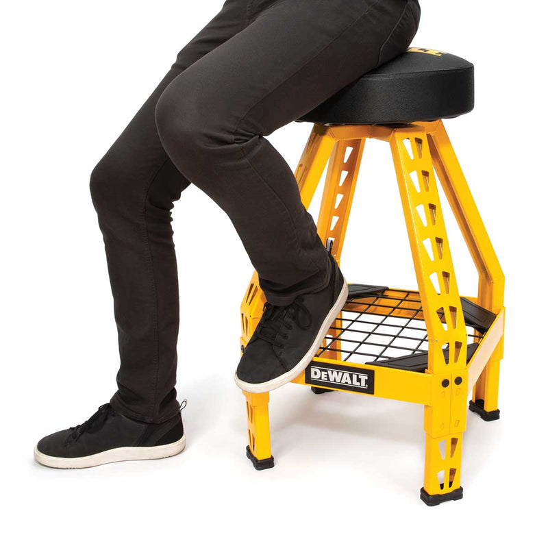Dewalt Swivel Shop Stool, Adjustable w/ Caster Wheels DXSTFH030