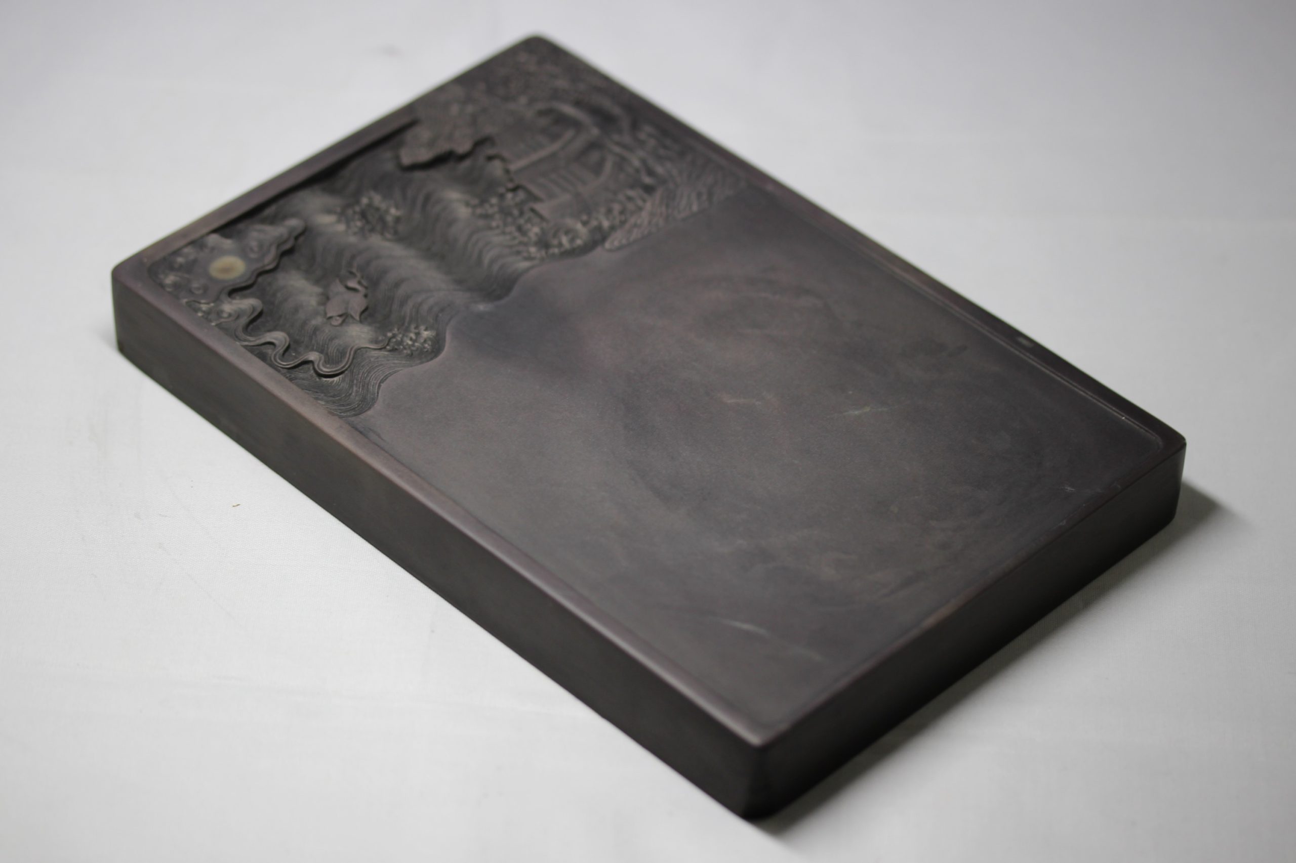 中国古美術 歙州 蝙蝠龍紋硯 硯 書 端渓硯 / 西X-44 ○中国 端渓廻紋硯