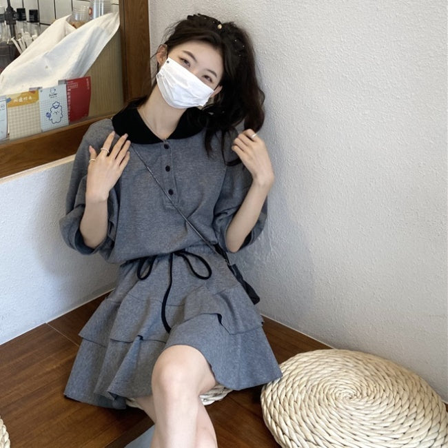 ポロシャツ セットアップ ミニ スカート レディース 韓国 ファッション
