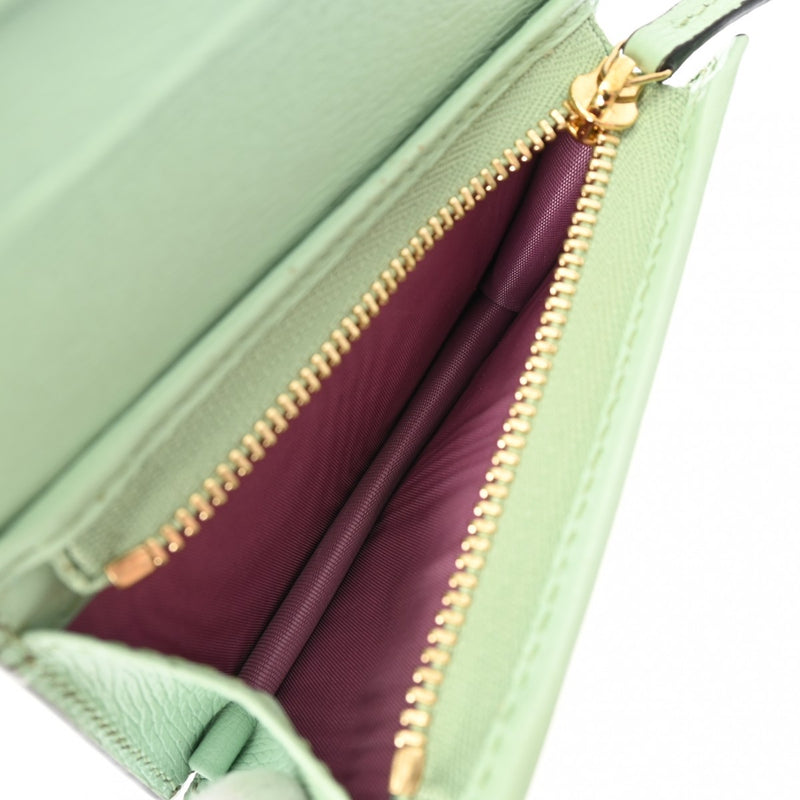 グッチコンパクトウォレット ばなにゃ ミントグリーン レディース