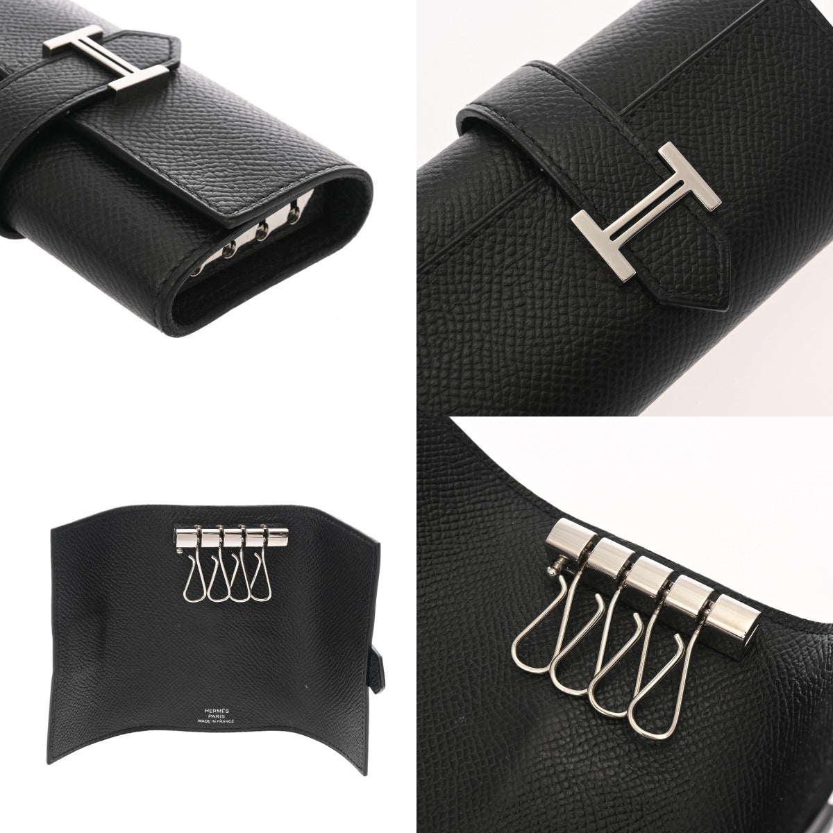 エルメス ベアン 4連キーケース ブラック シルバー金具 R刻印(2014年頃