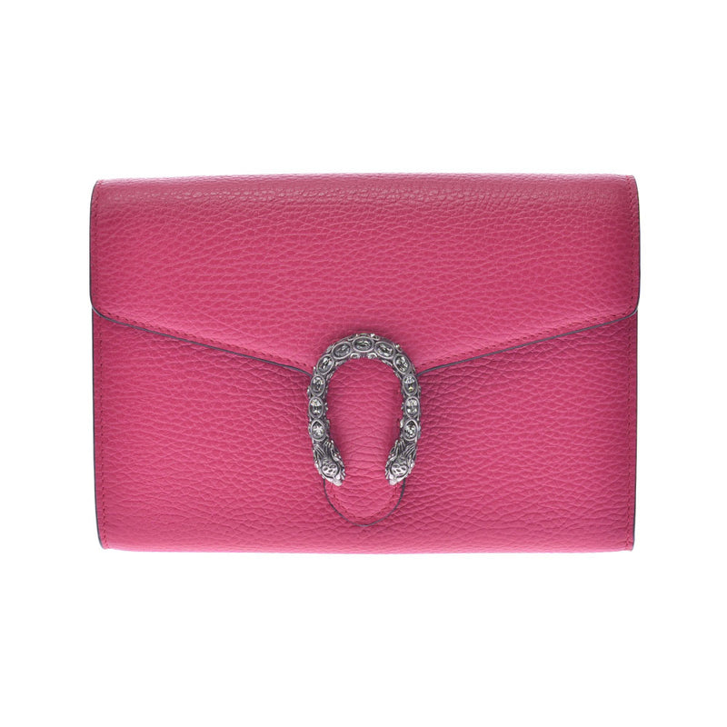 グッチディオニュソス チェーンウォレット ピンク シルバー金具