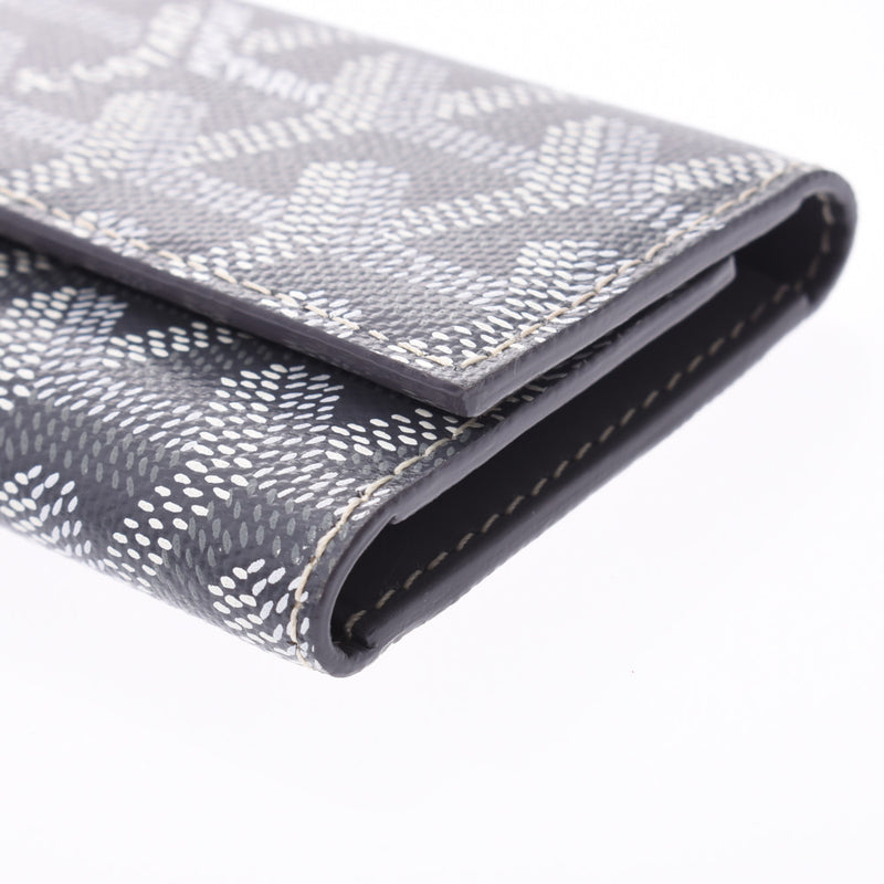 ゴヤールヘリンボーン 4連キーケース グレー シルバー金具 ユニ