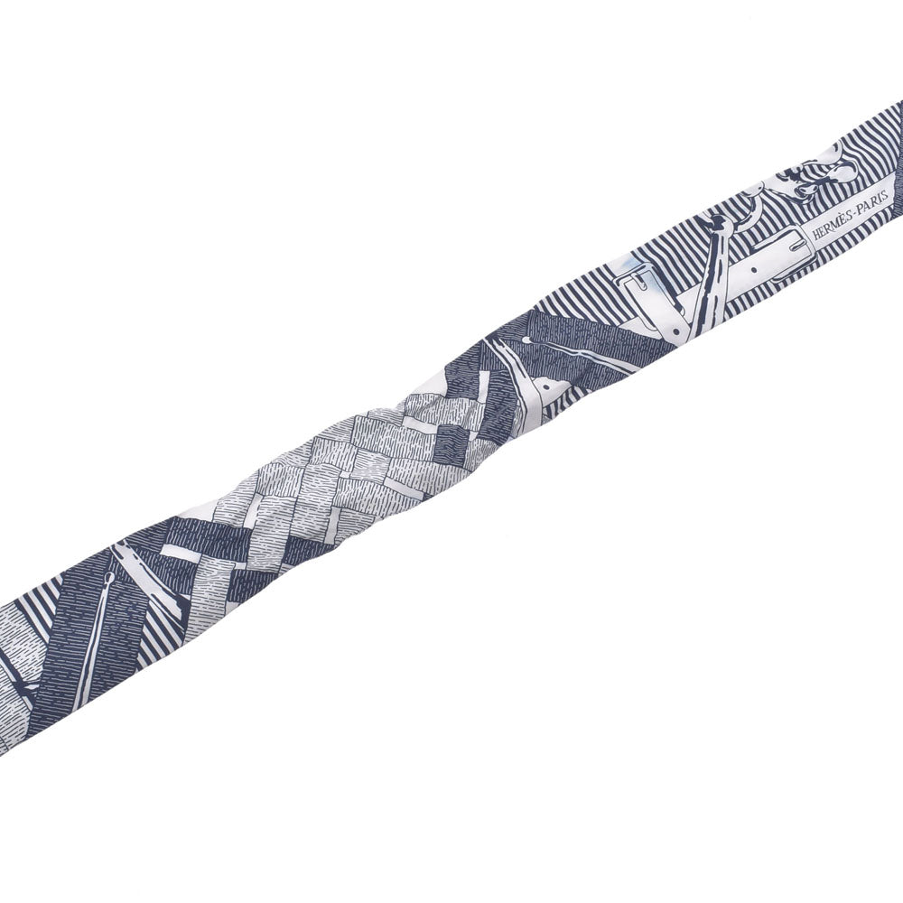 エルメス ツイリー Mors a Jouets Chemise/馬銜・シュミーズ 白/紺