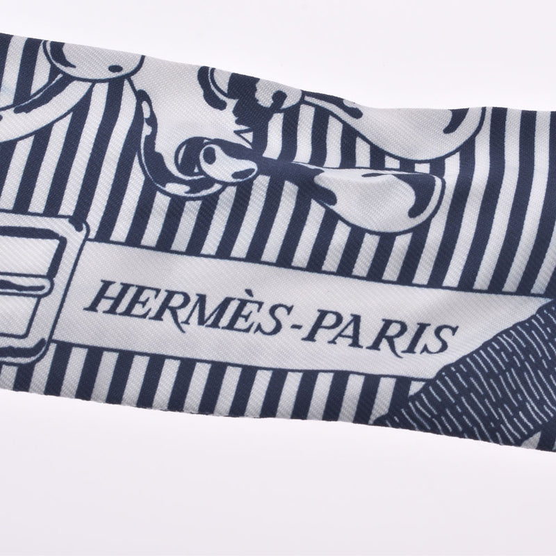 エルメス ツイリー Mors a Jouets Chemise/馬銜・シュミーズ 白/紺