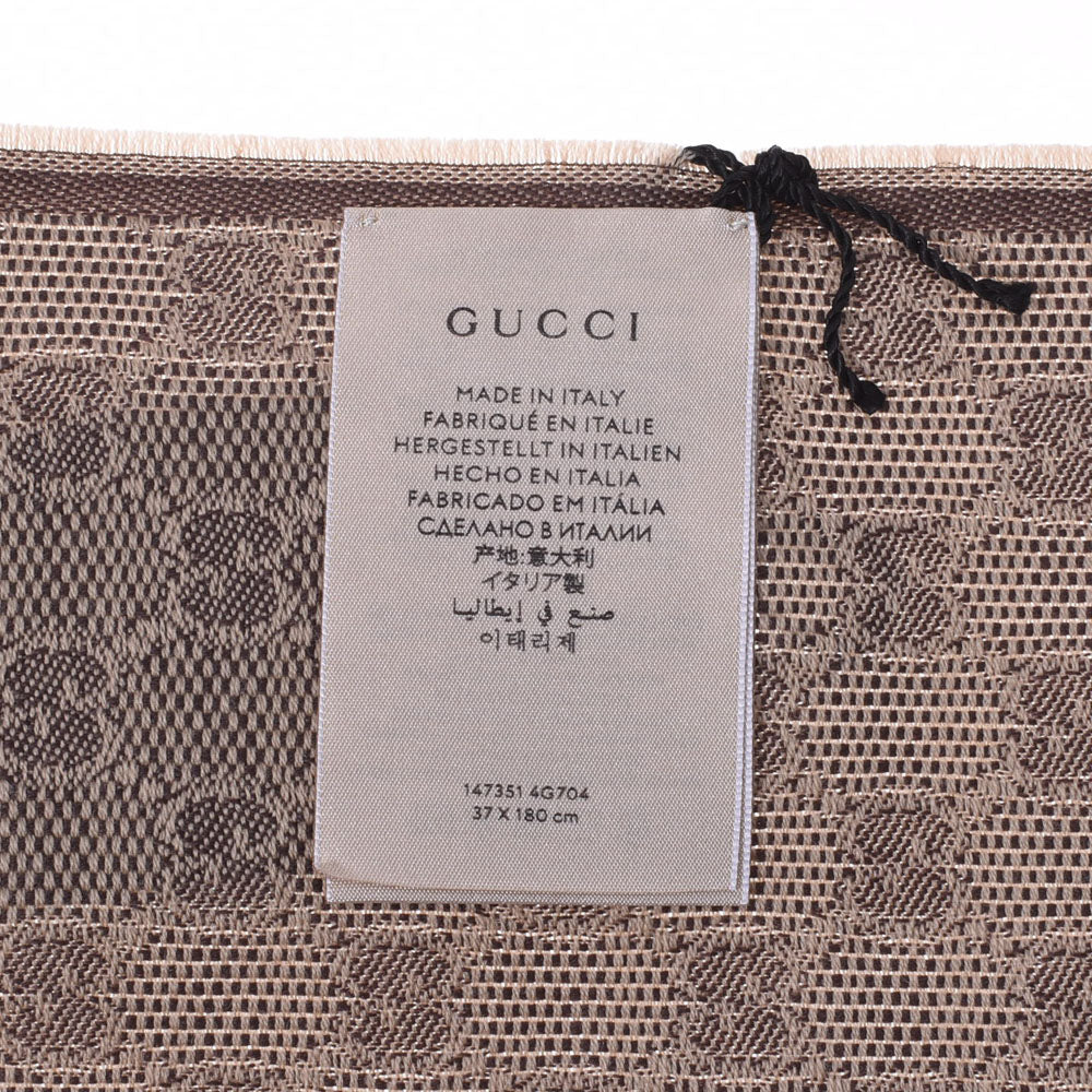 Gucci GG pattern Webing line stall Brown unisex muffler 147351