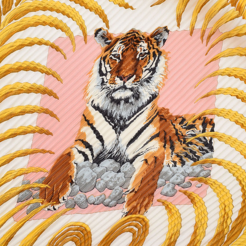 エルメスプリーツスカーフ 虎柄 ライトピンク レディース スカーフ