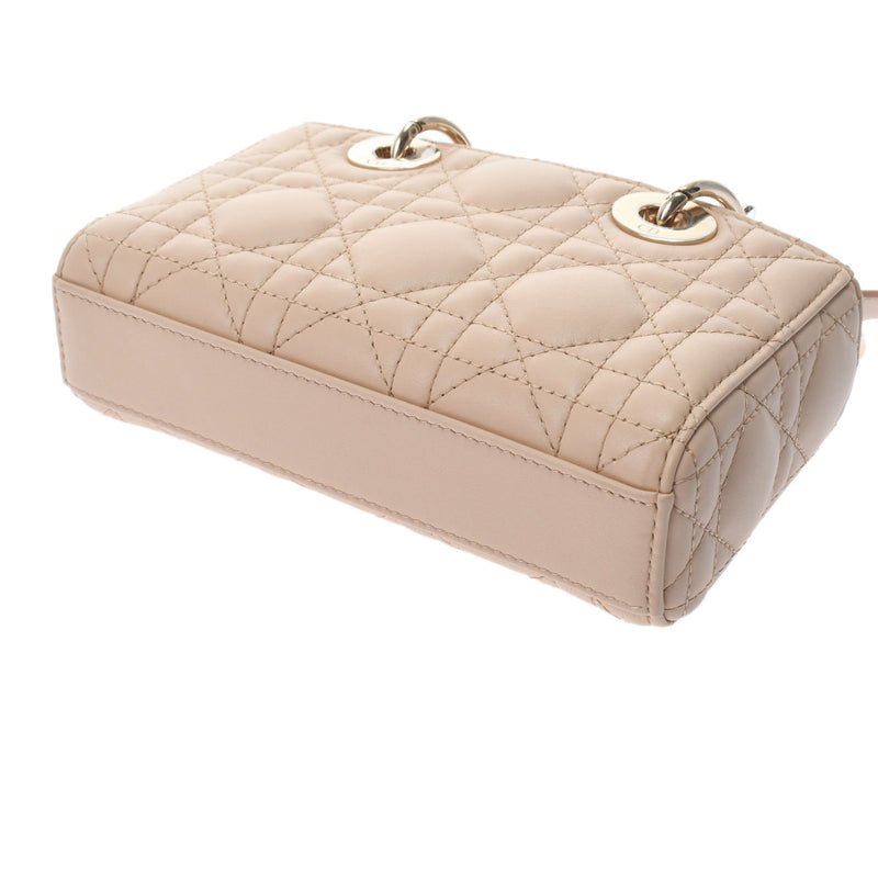 クリスチャンディオールLADY D-JOY マイクロバッグ カナージュ サンド