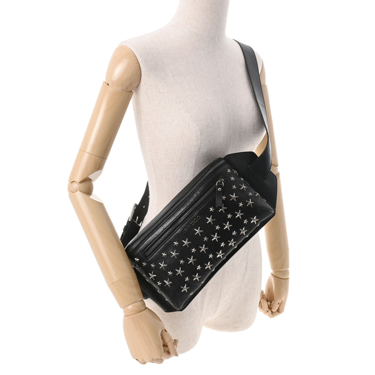 極美品❣️】JIMMY CHOO ブラックレザー キーケース 星型スタッズ付き