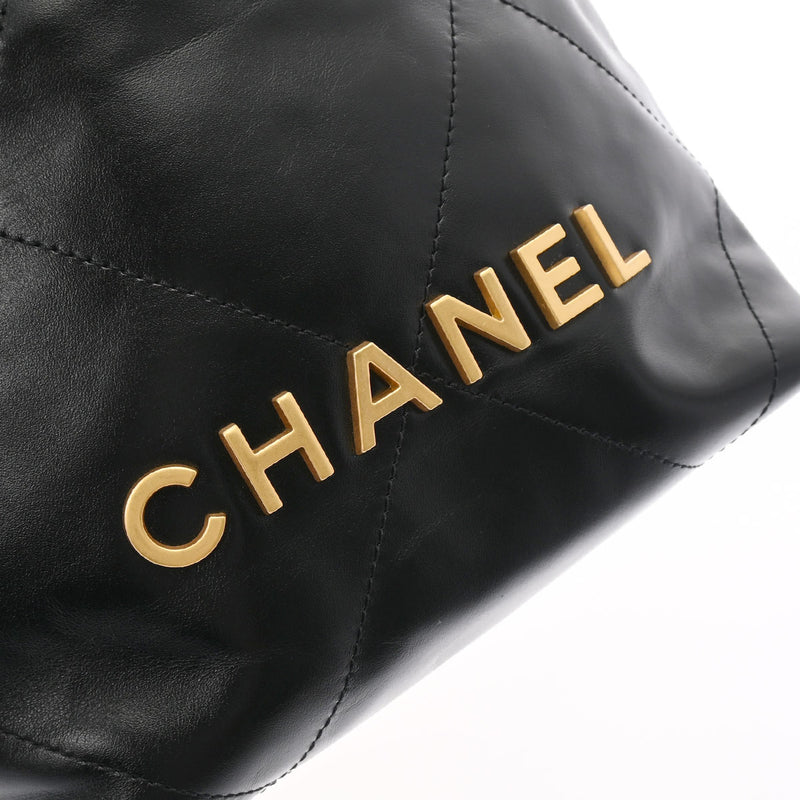 シャネルシャネル22 ミニ ハンドバッグ 黒 ゴールド金具 レディース