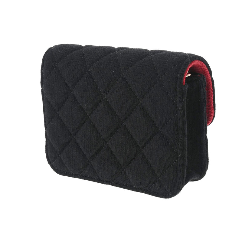 シャネルミニ チェーンポーチ 42976 黒 ゴールド金具 レディース