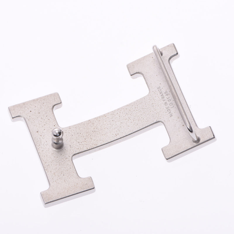 エルメスHベルト 95cm リバーシブル 白/エトゥープ シルバー金具 T刻印