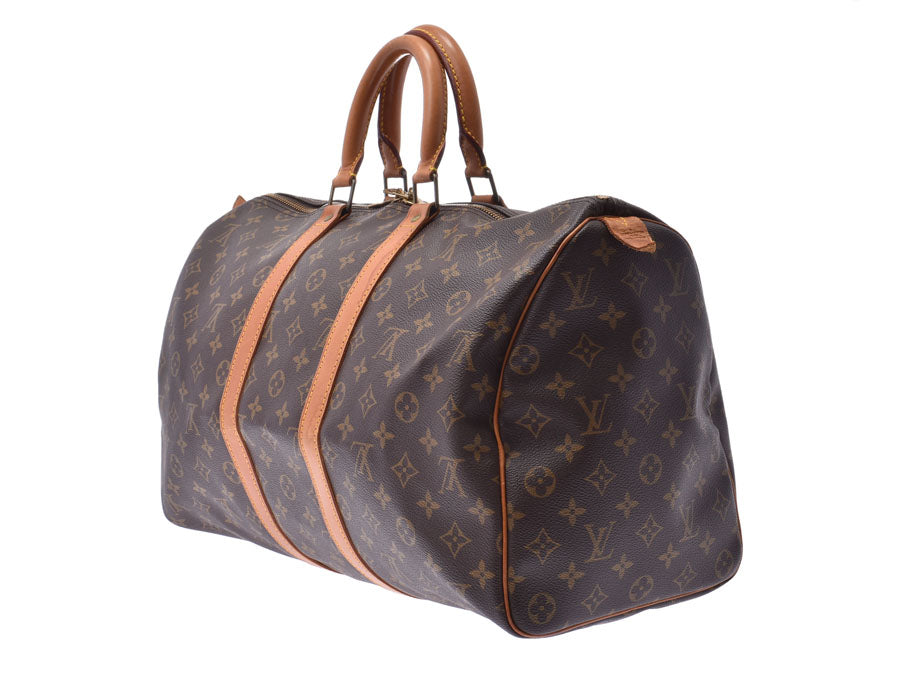 鑑定済】ルイヴィトン キーポル50 モノグラム ボストンバッグ 茶 旅行