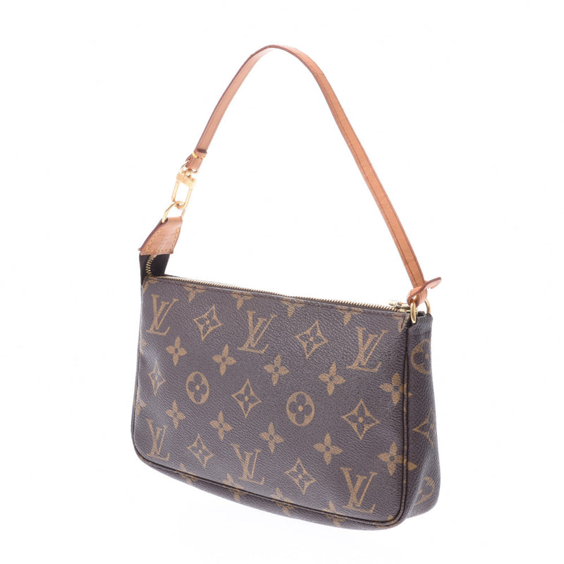 ルイヴィトンポシェット アクセソワール 14145 ブラウン レディース