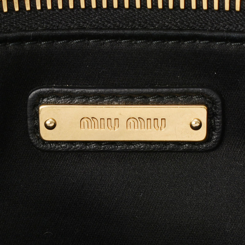 ミュウミュウマテラッセ 2WAY アウトレット 黒 ゴールド金具