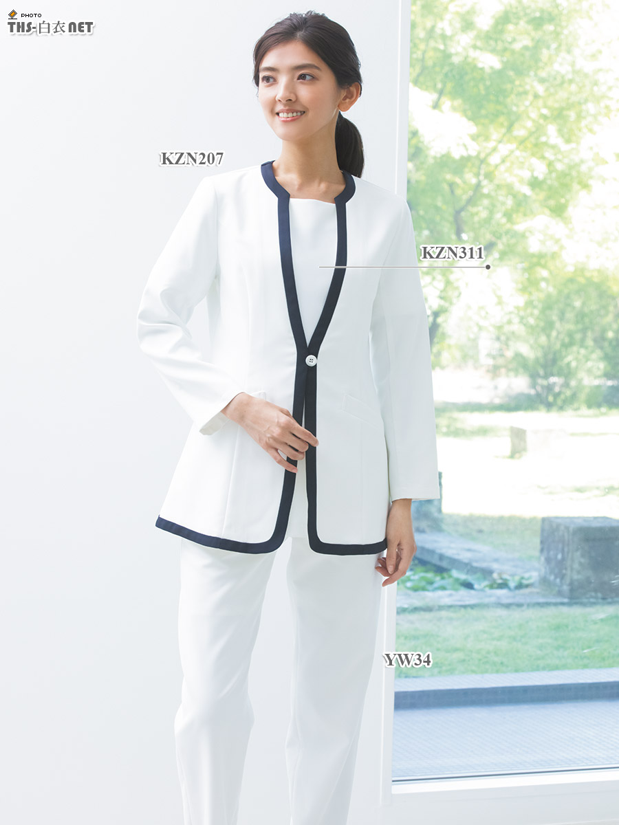 レディスジャケット長袖[KAZEN製品] KZN207｜THS-白衣通販・販売