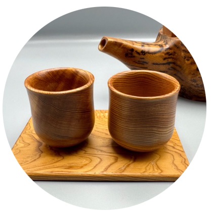 屋久杉ぐい呑み 2個セット 612 | 屋久杉小物・文具,お湯呑み・ぐい呑
