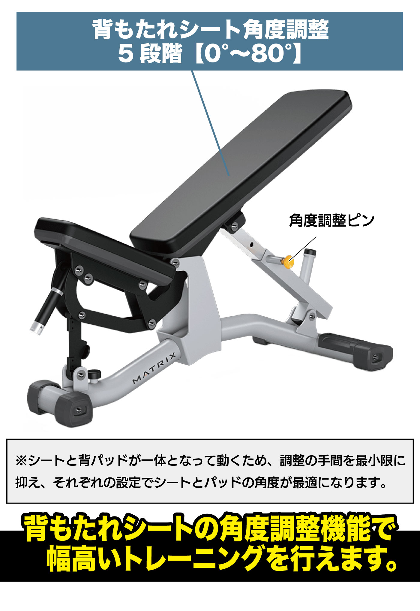 MG-A85（アジャスタブルベンチ）｜業務用トレーニングベンチ【筋トレ