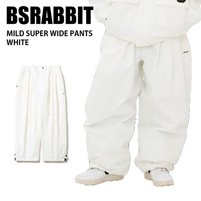 BSRABBIT ビエスラビット MILD SUPER WIDE PANTS WHITE 24-25 ウエア