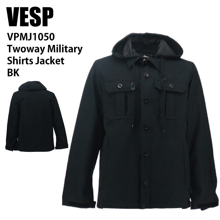 VESP べスプ VPMJ1050 Twoway Military Shirts Jacket BK 24-25 ウエア