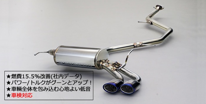 プリウス60系専用 右側2本出し・チタンカラーマフラー(ガナドール)を