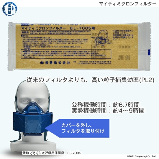 興研 ( KOKEN ) マイティミクロン フィルター 電動 ファン付き 呼吸 用