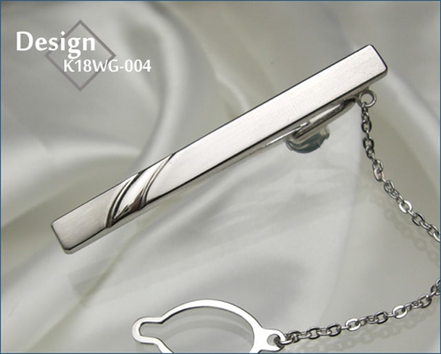 ホワイトゴールドネクタイピン K18WG-004｜貴金属ネクタイピン通販専門