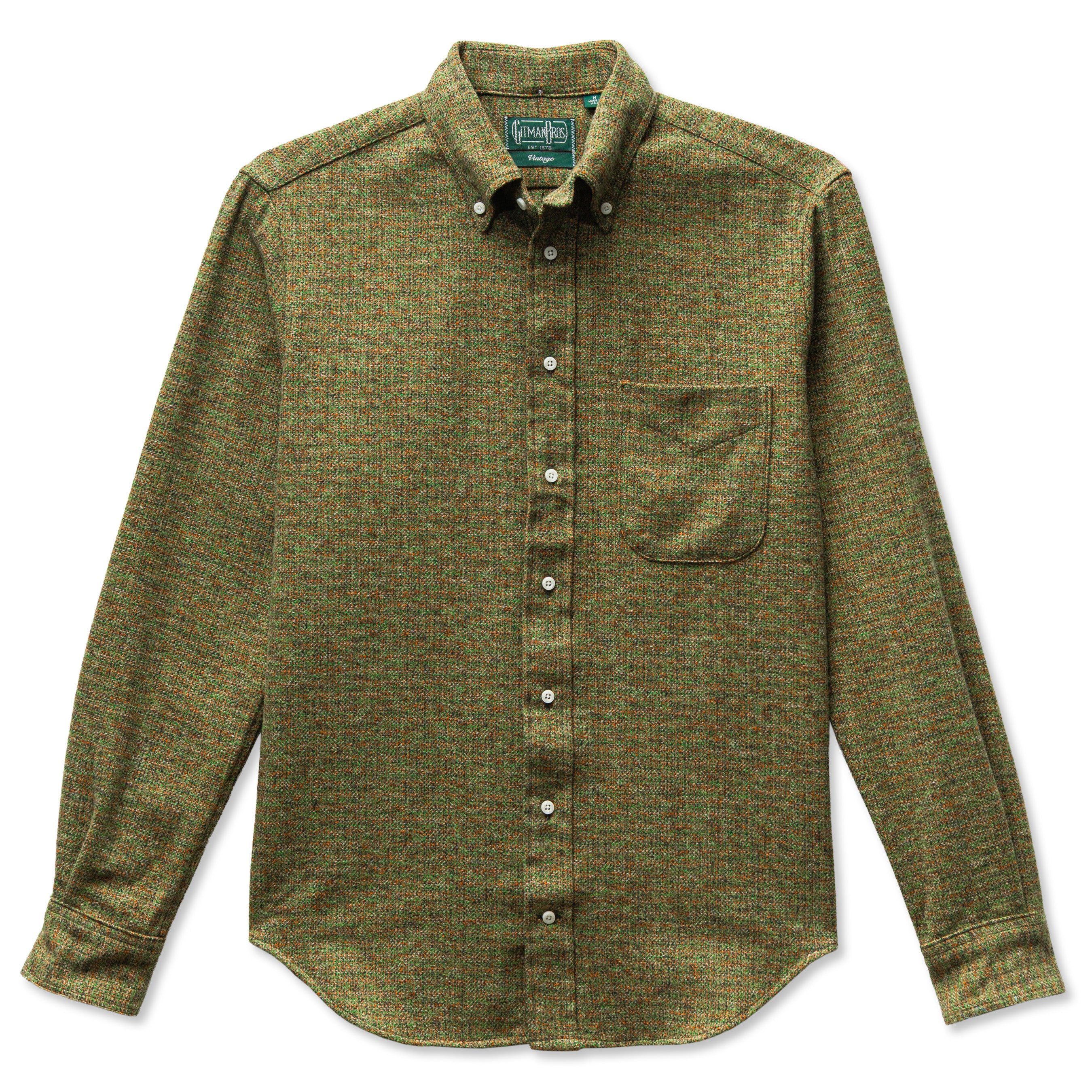 Gitman Vintage Olive Nepped Tweed