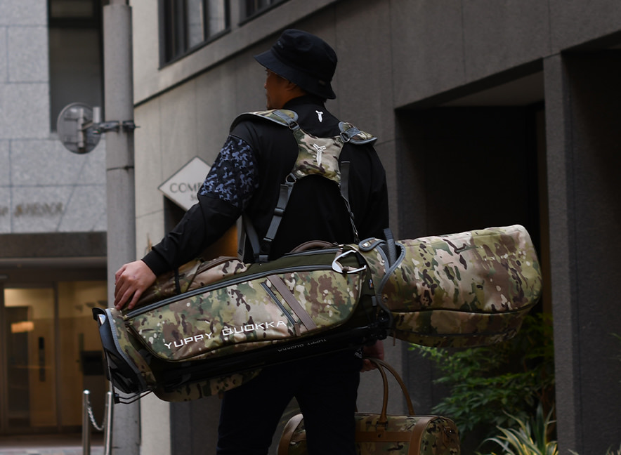 新品同様YUPPY QUOKKAのCODURA1000Dセルフスタンド(迷彩黒) 新品同様