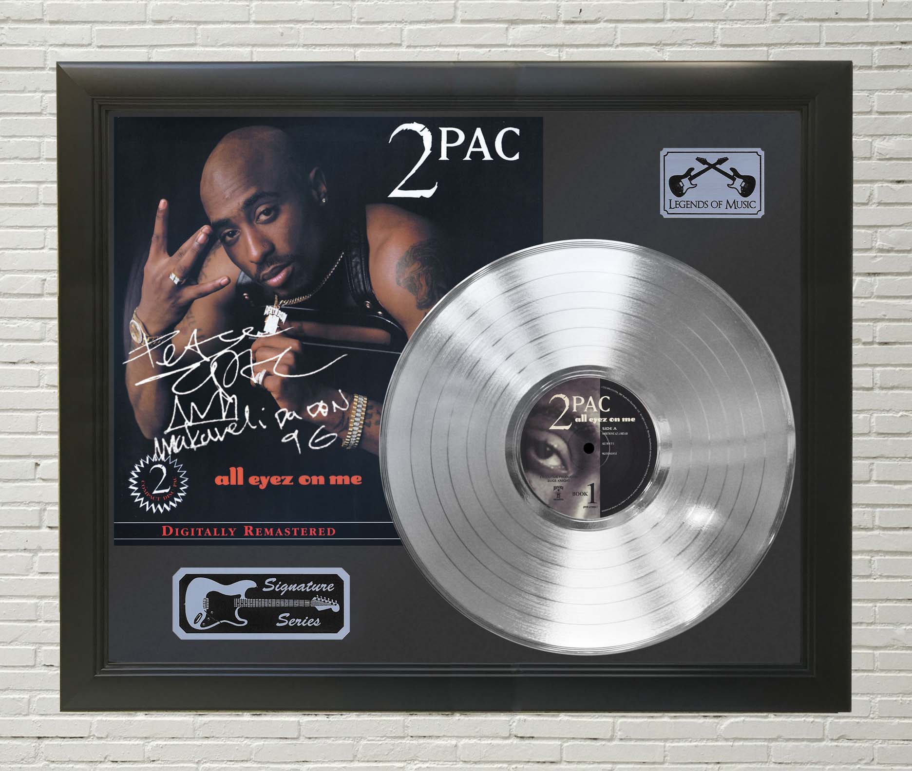 Tupac Shakur 2Pac - All Eyez On Me Platinum LP Record Framed