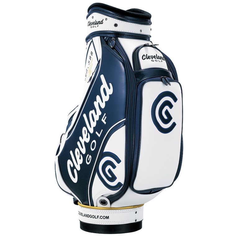 美品 Cleveland Golf キャディバッグ 青白 クリーブランド/Cleveland